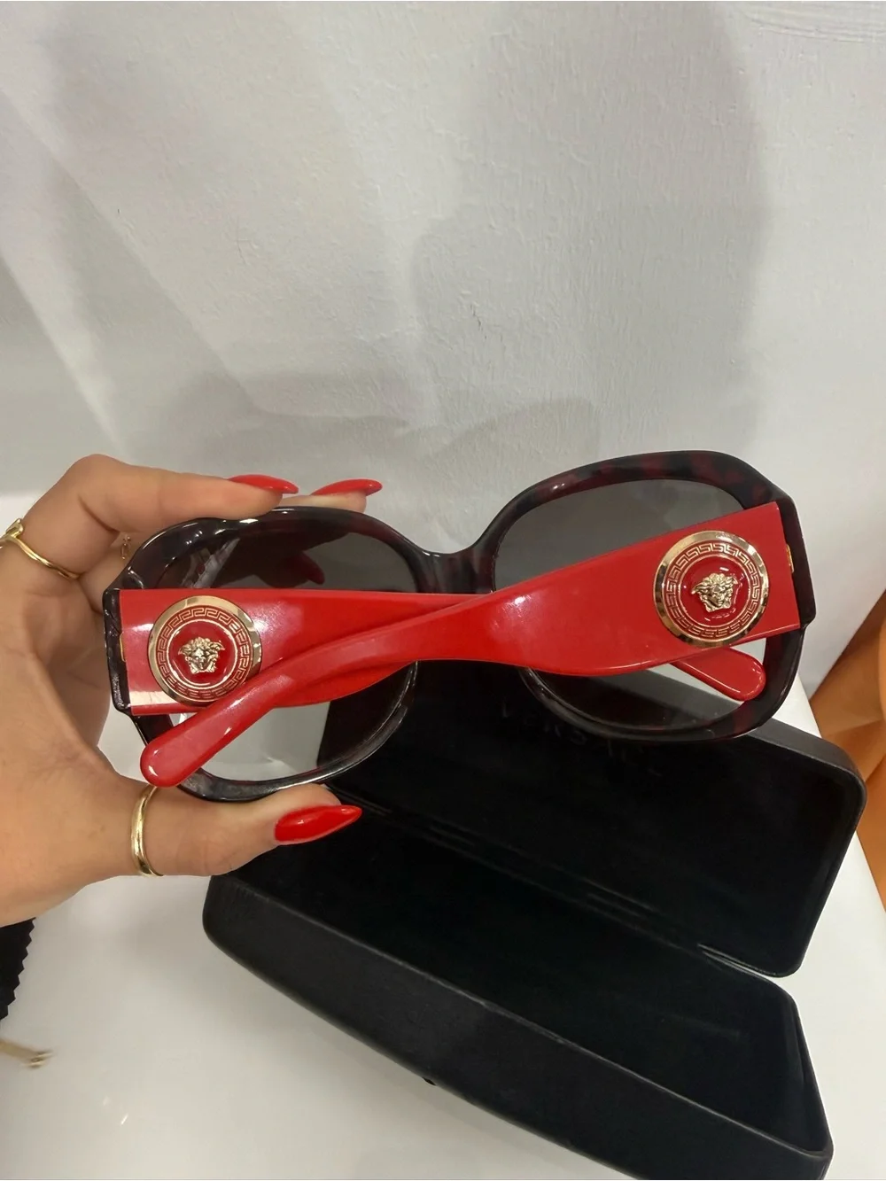 Versace Oversized Dark Brown Gradient Women's Sunglasses